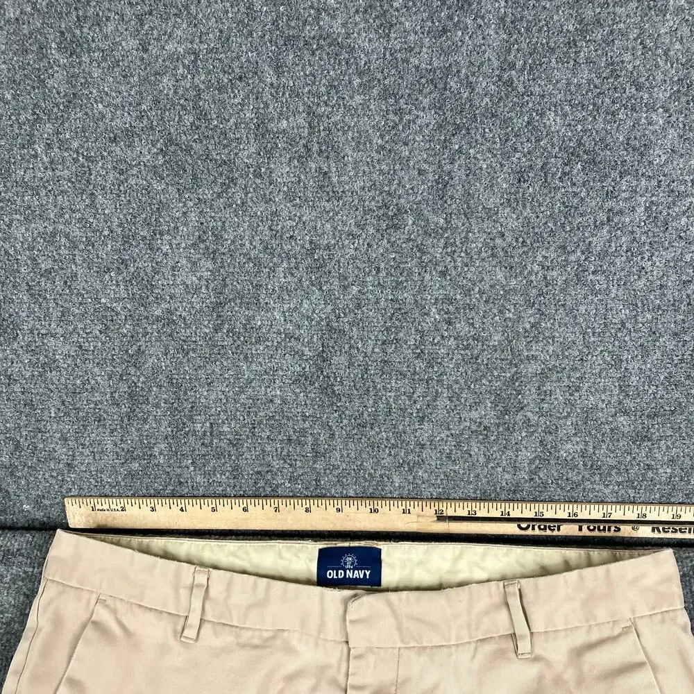 Old Navy Pants Mens Size 38x32 Beige Chino Straight Fit Flat Front Casual Slacks